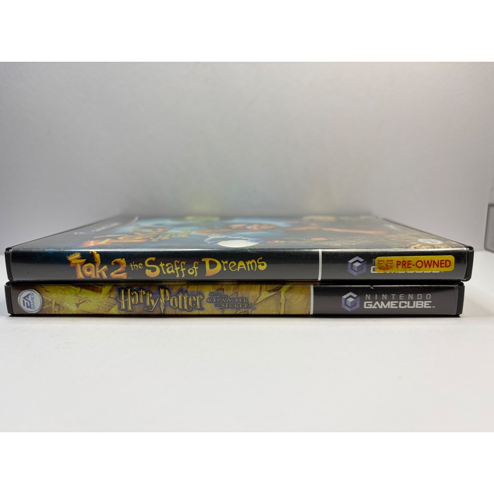 Nintendo GameCube Harry Potter Chamber of Secrets & Tak 2 Staff of Dreams Bundle